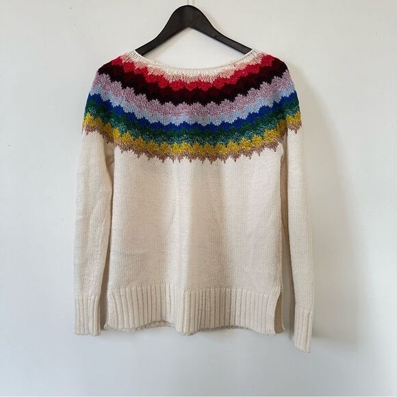 American Eagle Outfitters Rainbow Cream Fair Isle Cozy Boatneck Sweater - Picture 10 of 10
